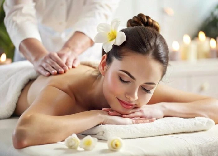 Relaxing aromatherapy massage session at a spa in RS Puram Coimbatore with soothing ambiance and professional therapist care