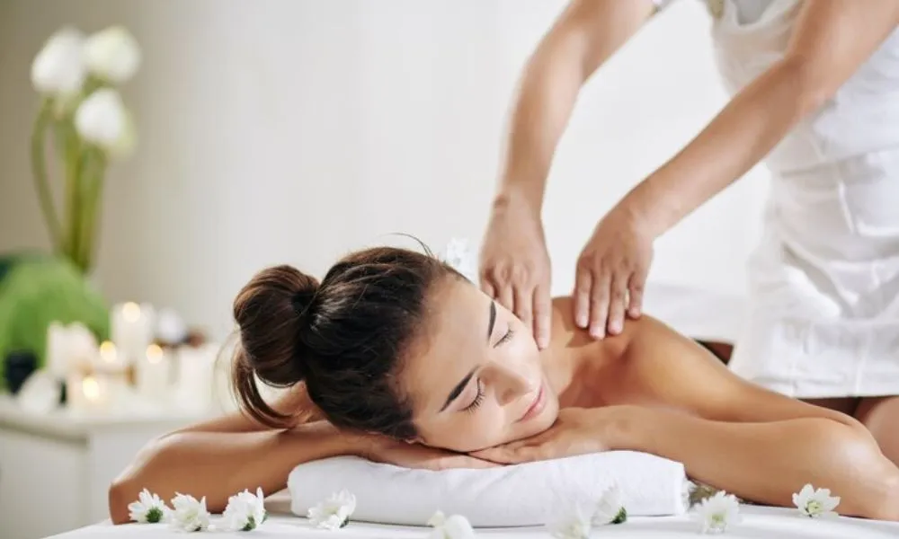 Luxury massage therapy at a Coimbatore spa hotel featuring a calming ambience, skilled therapists, and holistic wellness treatments.